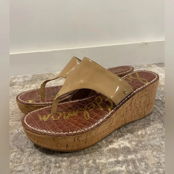 Sam Edelman Women's Rose 3D Cork Wedge Platform Sandals NW/OB Tan Size 9 Slide - Picture 4 of 12